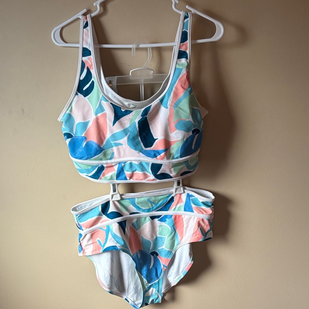 Old Navy Colorful Abstract Print Two-Piece Bikini